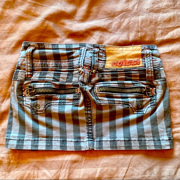 Micro Mini grey striped skirt - Picture 2 of 2